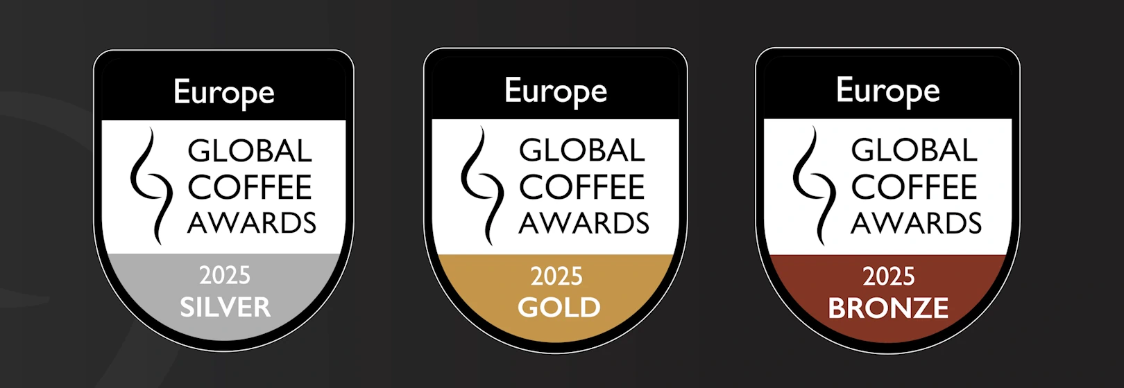 Global Coffee Awards Europe seals.
